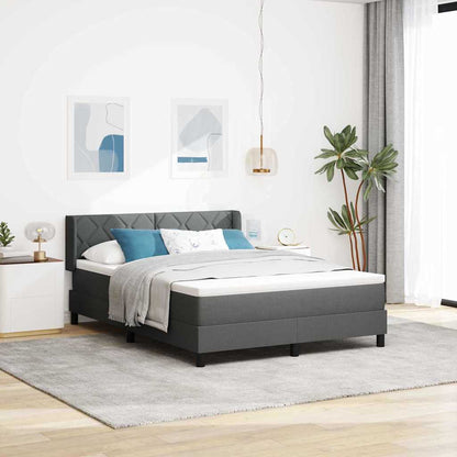 Letto a molle con testiera Grigio scuro 200 x 160 cm Tessuto | homemem39