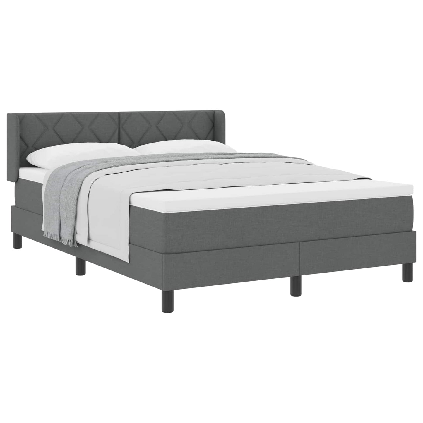Letto a molle con testiera Grigio scuro 200 x 160 cm Tessuto | homemem39