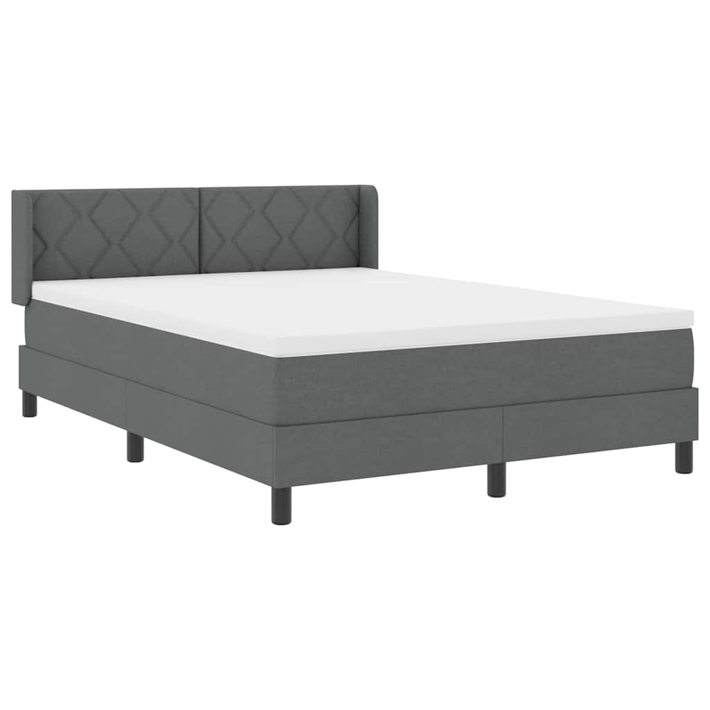 Letto a molle con testiera Grigio scuro 200 x 160 cm Tessuto | homemem39