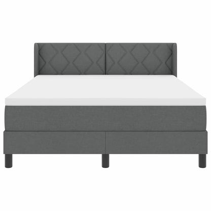 Letto a molle con testiera Grigio scuro 200 x 160 cm Tessuto | homemem39