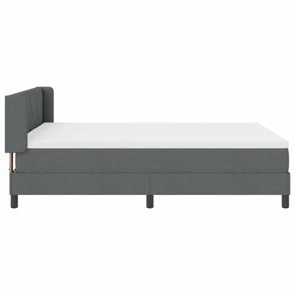 Letto a molle con testiera Grigio scuro 200 x 160 cm Tessuto | homemem39