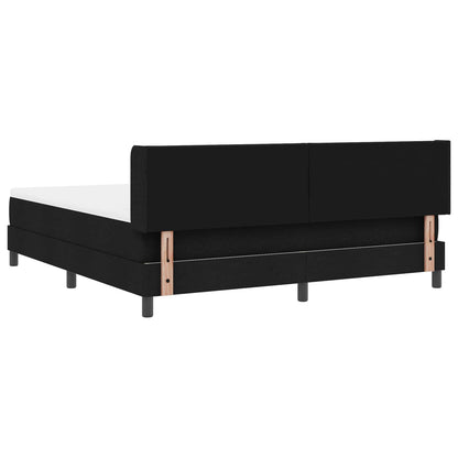 Letto a molle con testiera Nero 200 x 180 cm Tessuto | homemem39