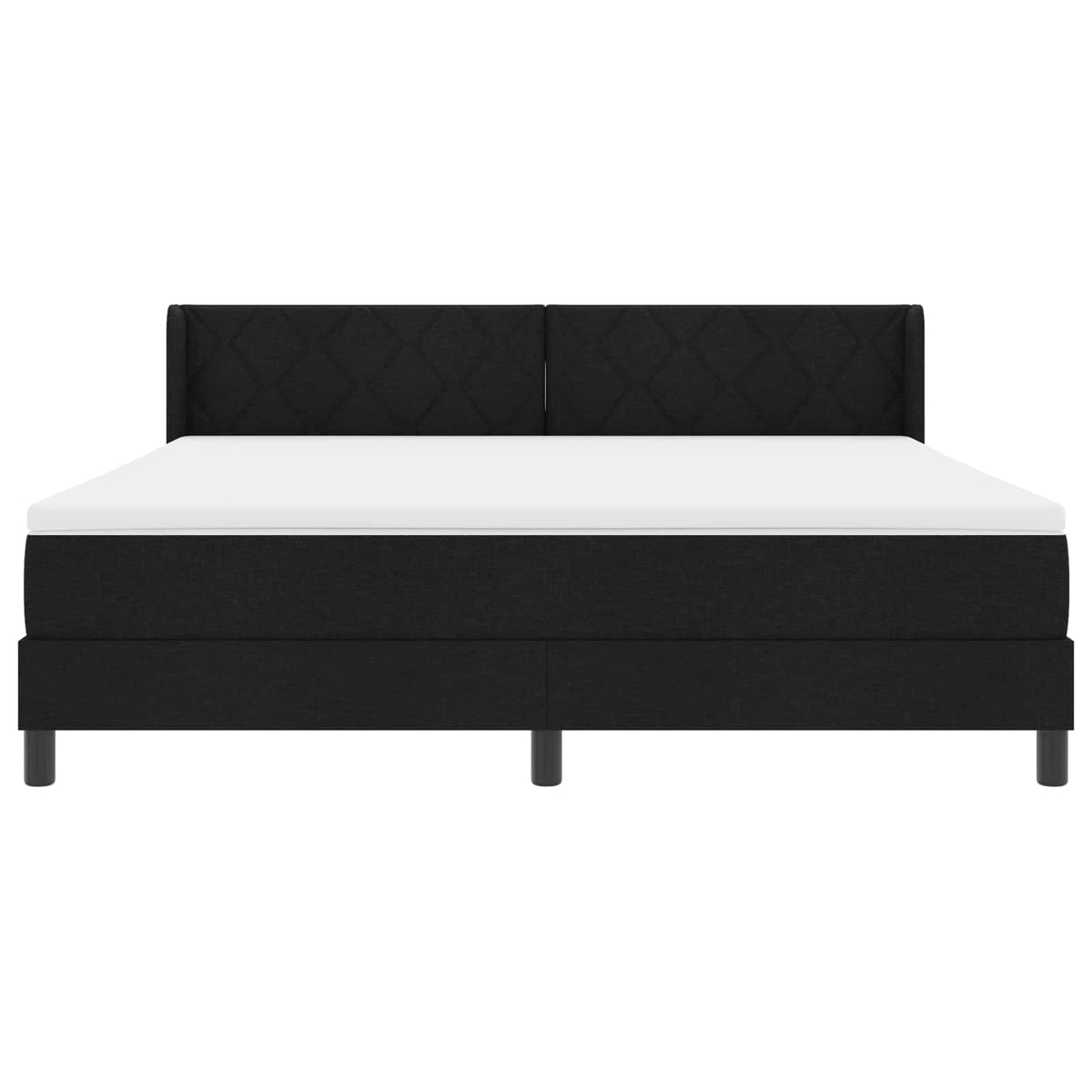 Letto a molle con testiera Nero 200 x 180 cm Tessuto