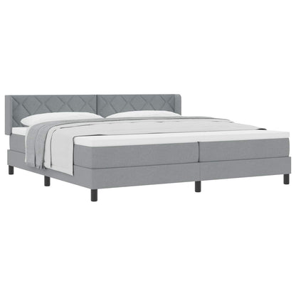 Letto a molle con testiera Grigio chiaro 200 x 200 cm Tessuto | homemem39