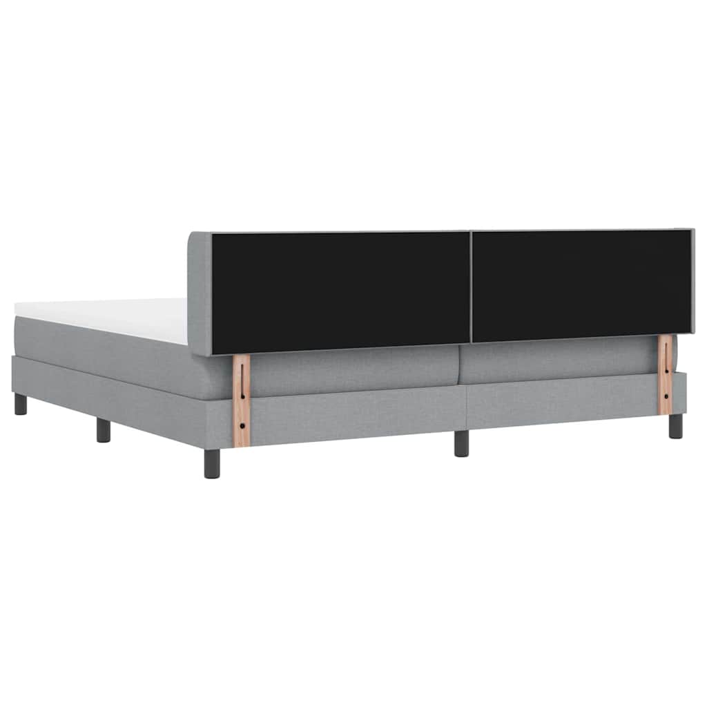 Letto a molle con testiera Grigio chiaro 200 x 200 cm Tessuto | homemem39