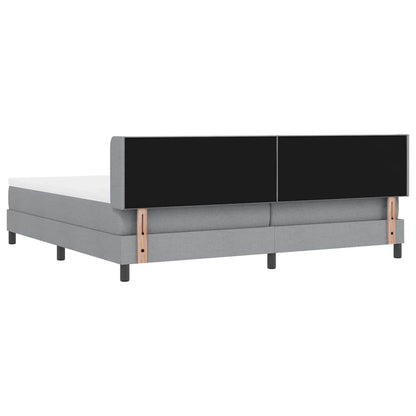 Letto a molle con testiera Grigio chiaro 200 x 200 cm Tessuto | homemem39