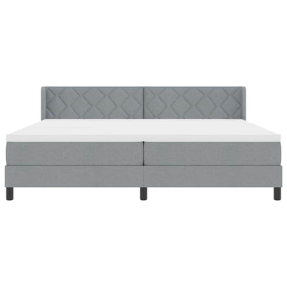 Letto a molle con testiera Grigio chiaro 200 x 200 cm Tessuto | homemem39