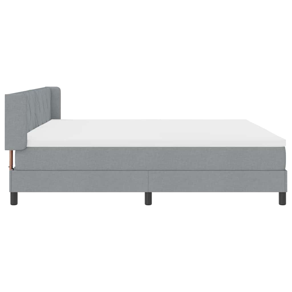 Letto a molle con testiera Grigio chiaro 200 x 200 cm Tessuto | homemem39