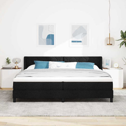 Letto a molle con testiera Nero 200 x 200 cm Tessuto | homemem39