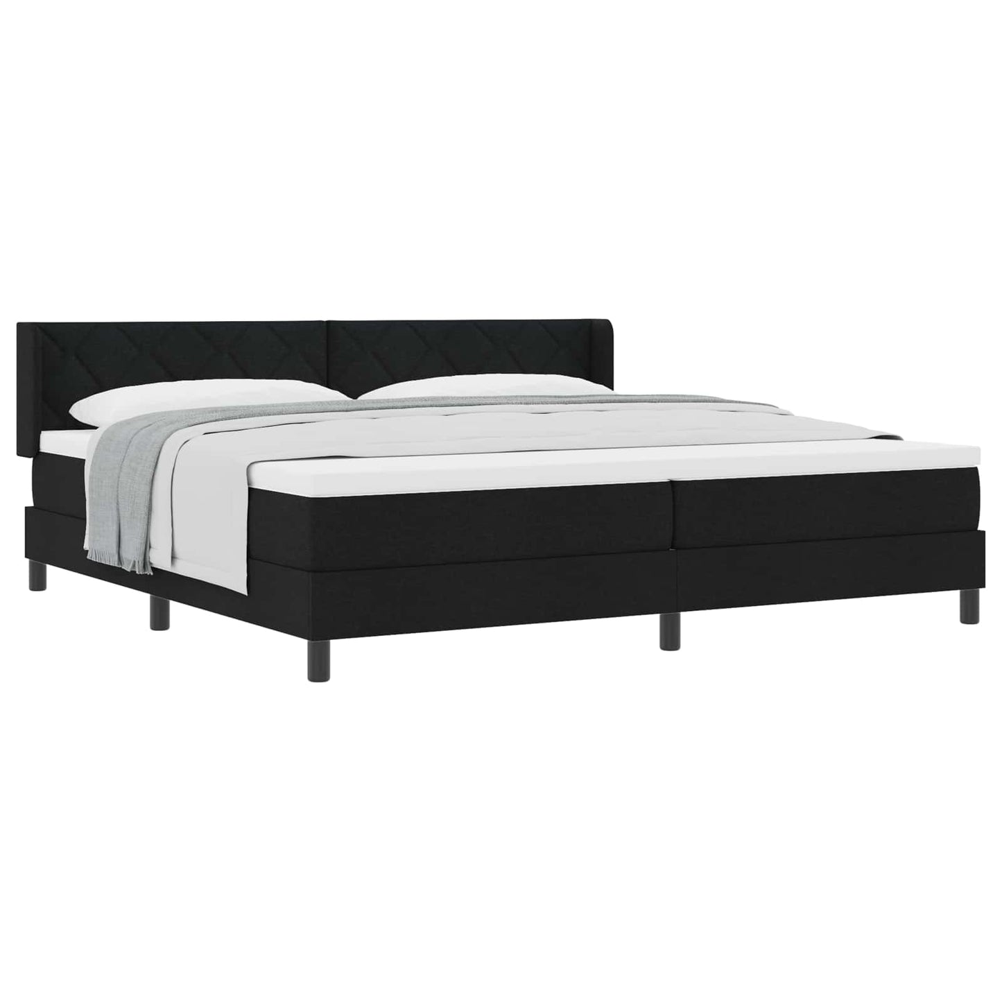 Letto a molle con testiera Nero 200 x 200 cm Tessuto | homemem39