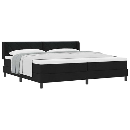 Letto a molle con testiera Nero 200 x 200 cm Tessuto | homemem39