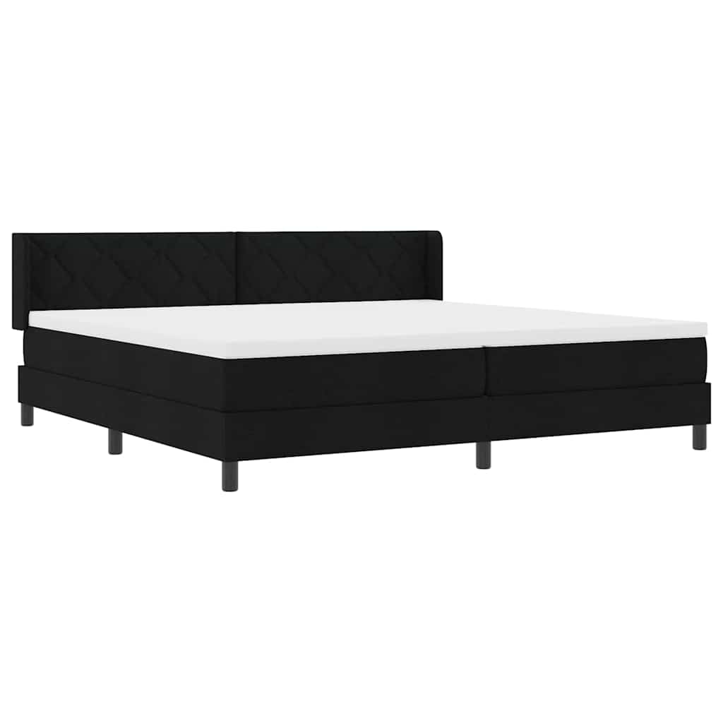 Letto a molle con testiera Nero 200 x 200 cm Tessuto | homemem39