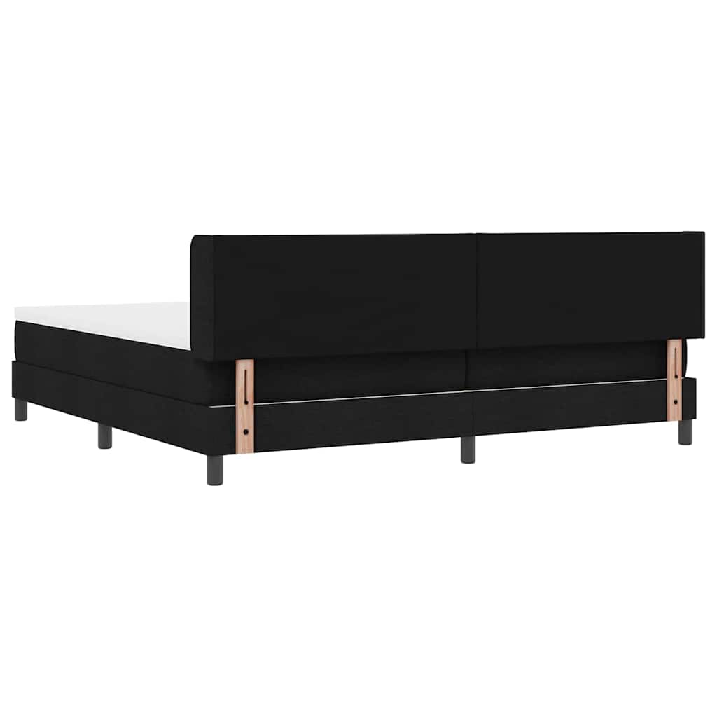 Letto a molle con testiera Nero 200 x 200 cm Tessuto | homemem39