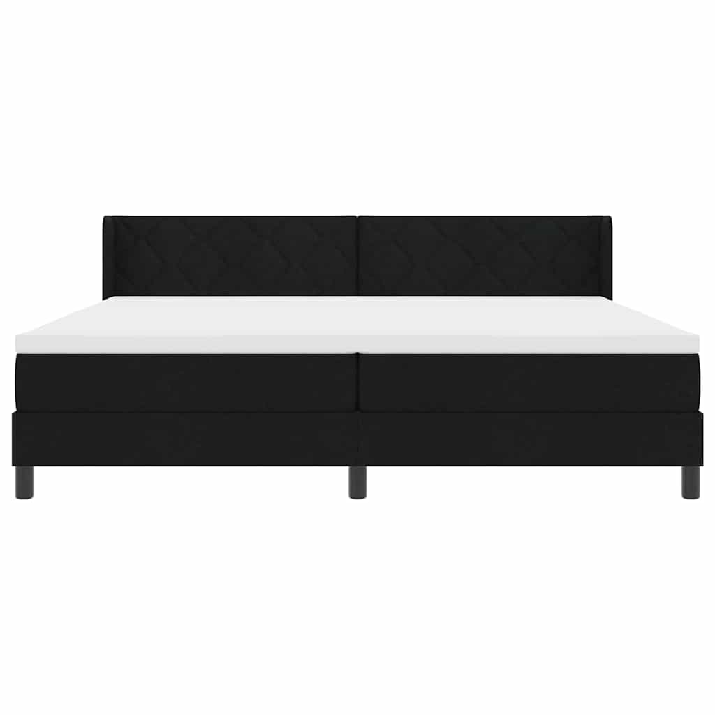 Letto a molle con testiera Nero 200 x 200 cm Tessuto | homemem39