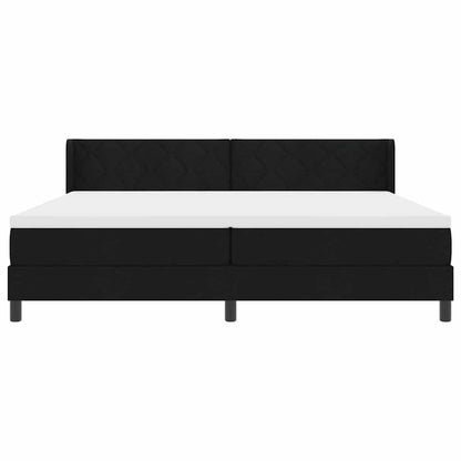 Letto a molle con testiera Nero 200 x 200 cm Tessuto | homemem39