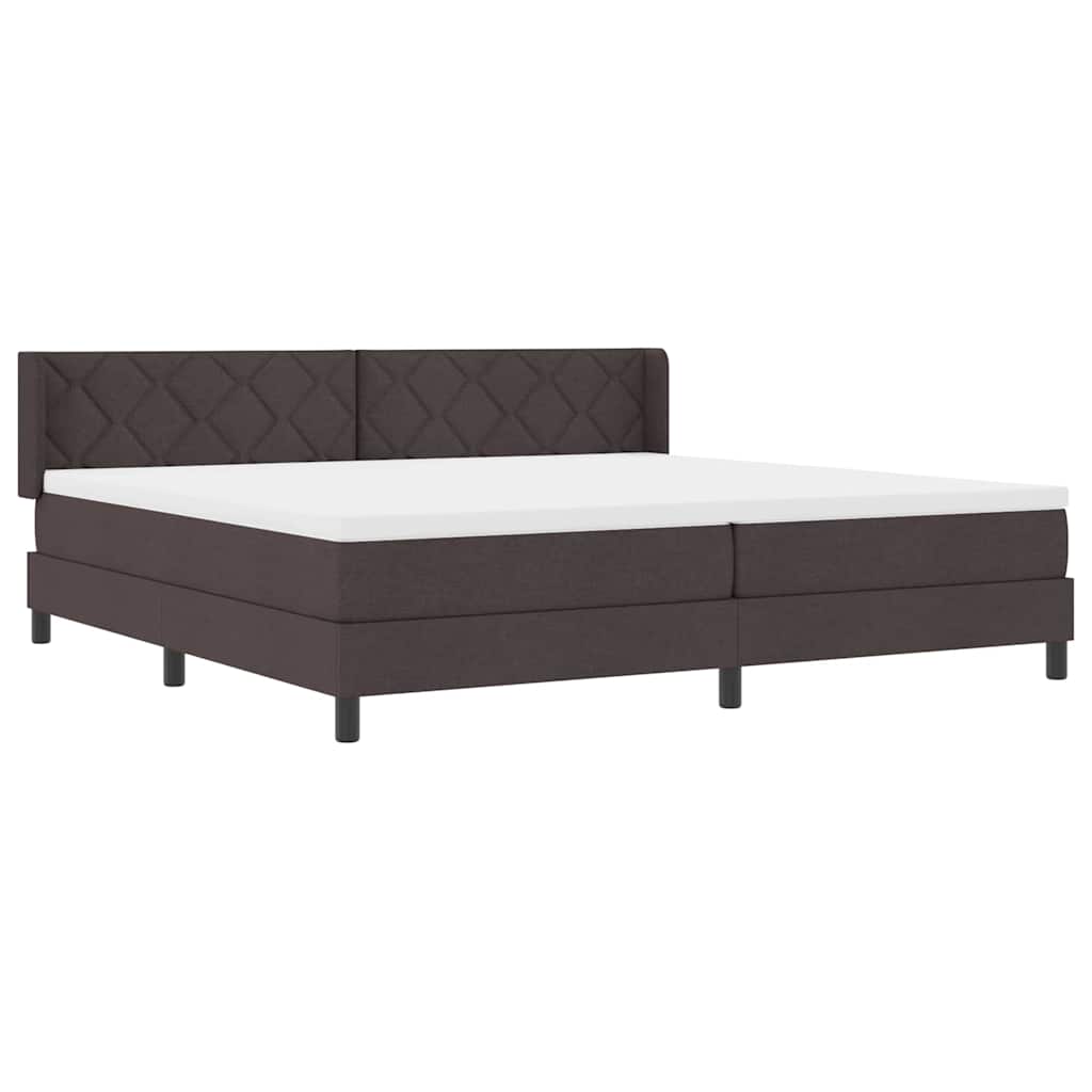 Letto a molle con testiera Marrone Scuro 200 x 200 cm Tessuto | homemem39