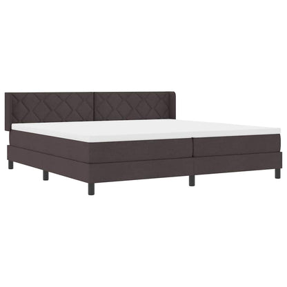 Letto a molle con testiera Marrone Scuro 200 x 200 cm Tessuto | homemem39