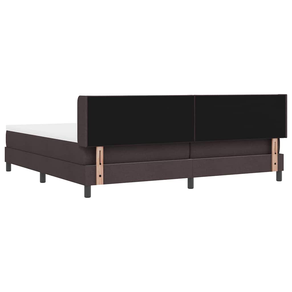 Letto a molle con testiera Marrone Scuro 200 x 200 cm Tessuto | homemem39