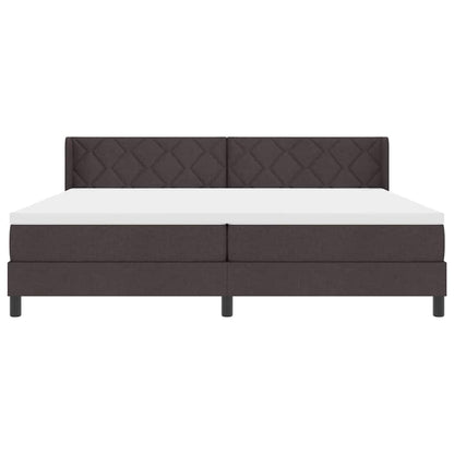 Letto a molle con testiera Marrone Scuro 200 x 200 cm Tessuto | homemem39