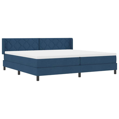 Letto a molle con testiera Blu 200 x 200 cm Tessuto | homemem39