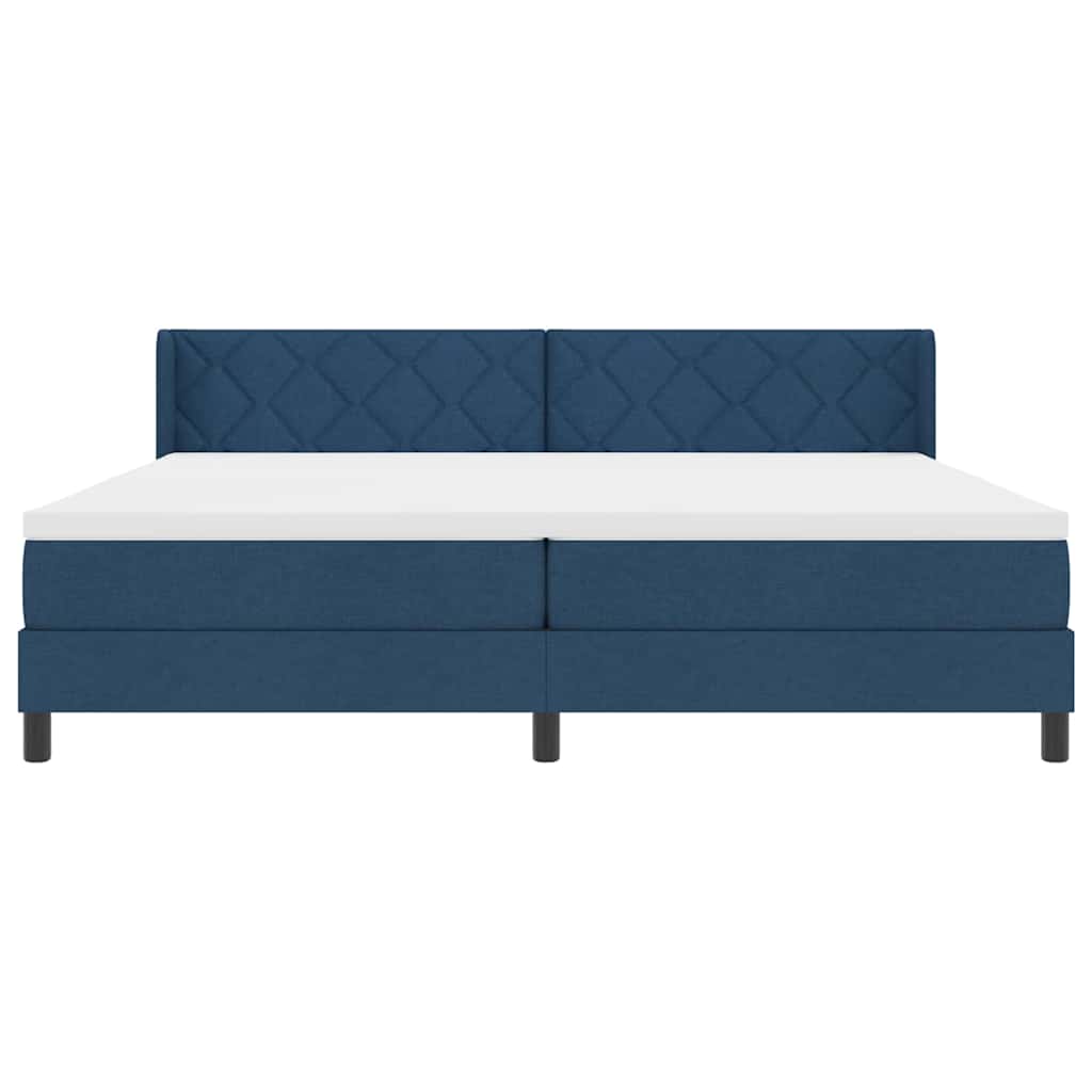 Letto a molle con testiera Blu 200 x 200 cm Tessuto | homemem39