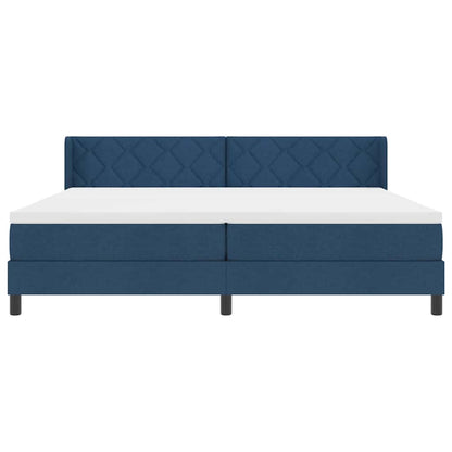 Letto a molle con testiera Blu 200 x 200 cm Tessuto | homemem39