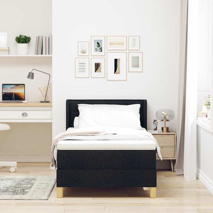 Letto a molle con materasso Nero 200 x 80 cm Tessuto | homemem39