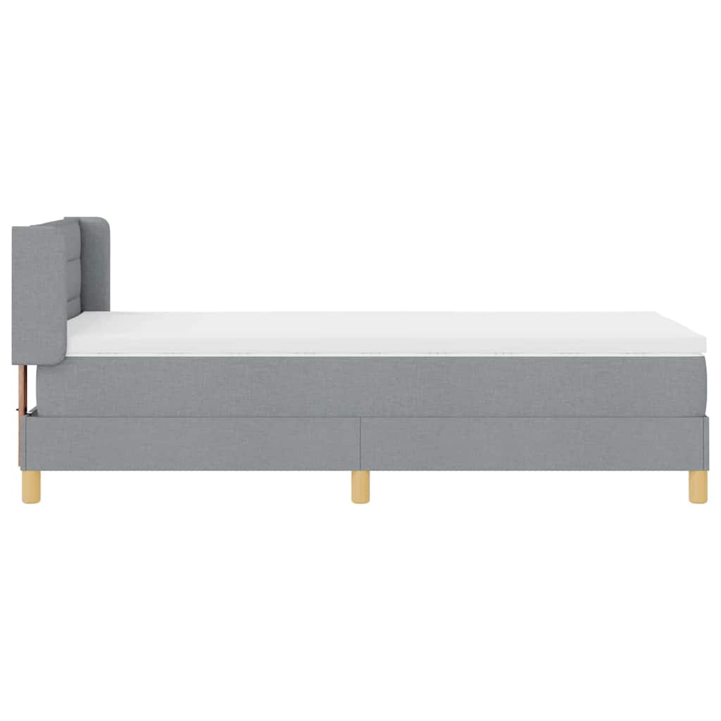 Letto a molle con materasso Grigio chiaro 190 x 90 cm Tessuto | homemem39