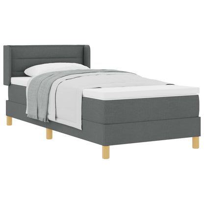 Letto a molle con materasso Grigio scuro 190 x 90 cm Tessuto | homemem39