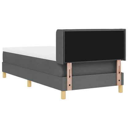 Letto a molle con materasso Grigio scuro 190 x 90 cm Tessuto | homemem39