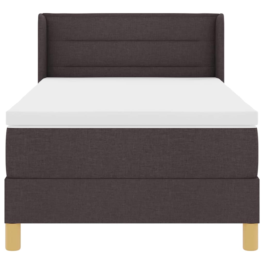 Letto a molle con materasso Marrone Scuro 190 x 90 cm Tessuto | homemem39