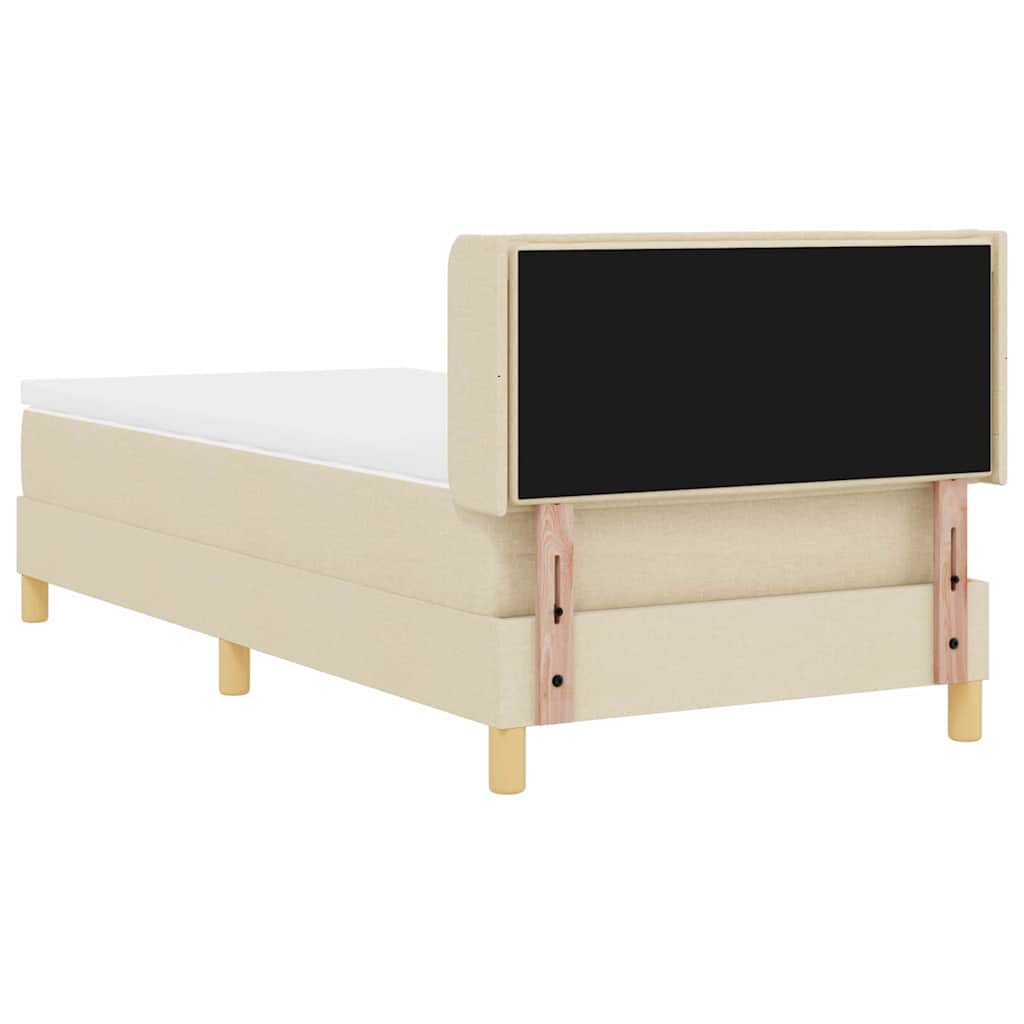 Letto a molle con materasso Crema 190 x 90 cm Tessuto | homemem39