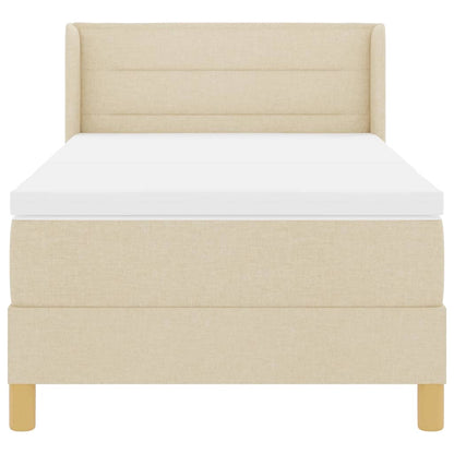 Letto a molle con materasso Crema 190 x 90 cm Tessuto | homemem39