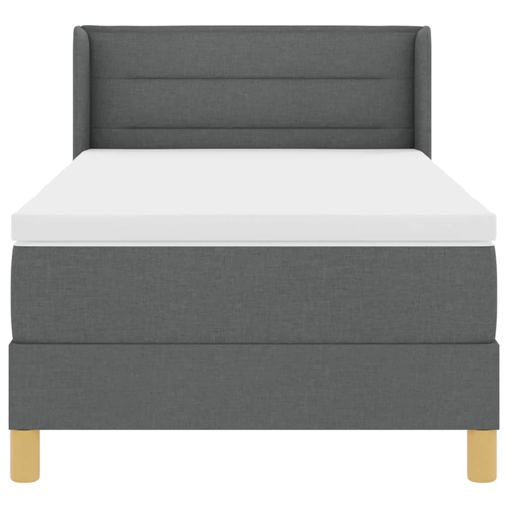 Letto a molle con materasso Grigio scuro 200 x 90 cm Tessuto | homemem39