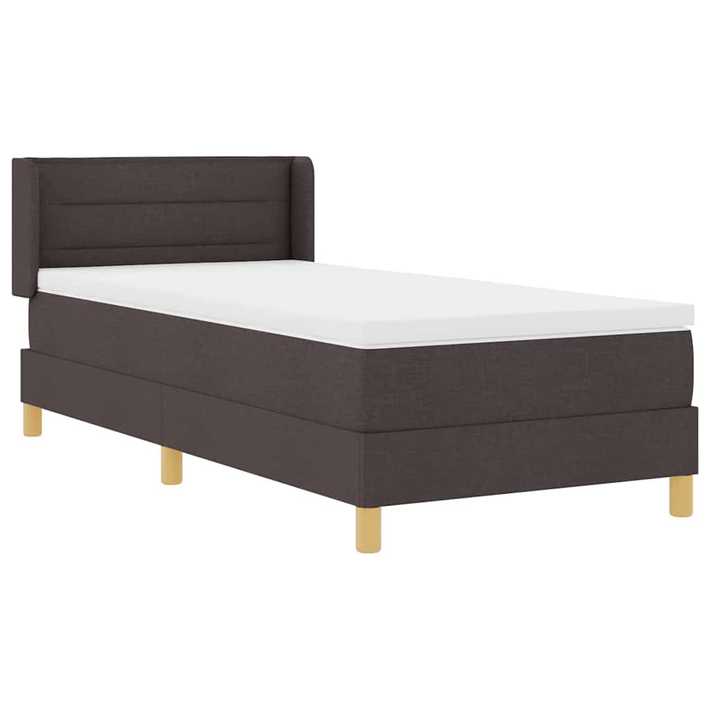 Letto a molle con materasso Marrone Scuro 200 x 90 cm Tessuto | homemem39
