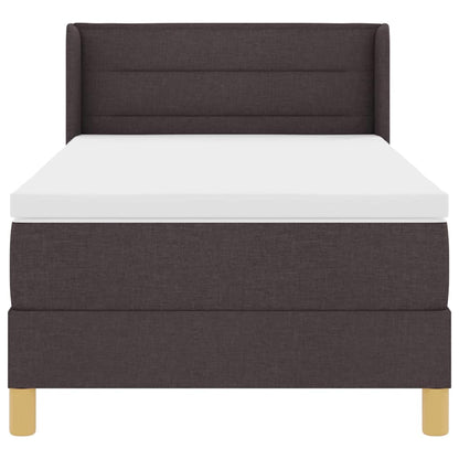 Letto a molle con materasso Marrone Scuro 200 x 90 cm Tessuto | homemem39