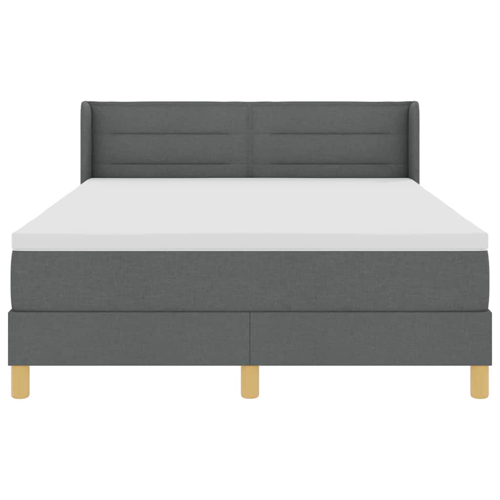 Letto a molle con materasso Grigio scuro 190 x 140 cm Tessuto | homemem39