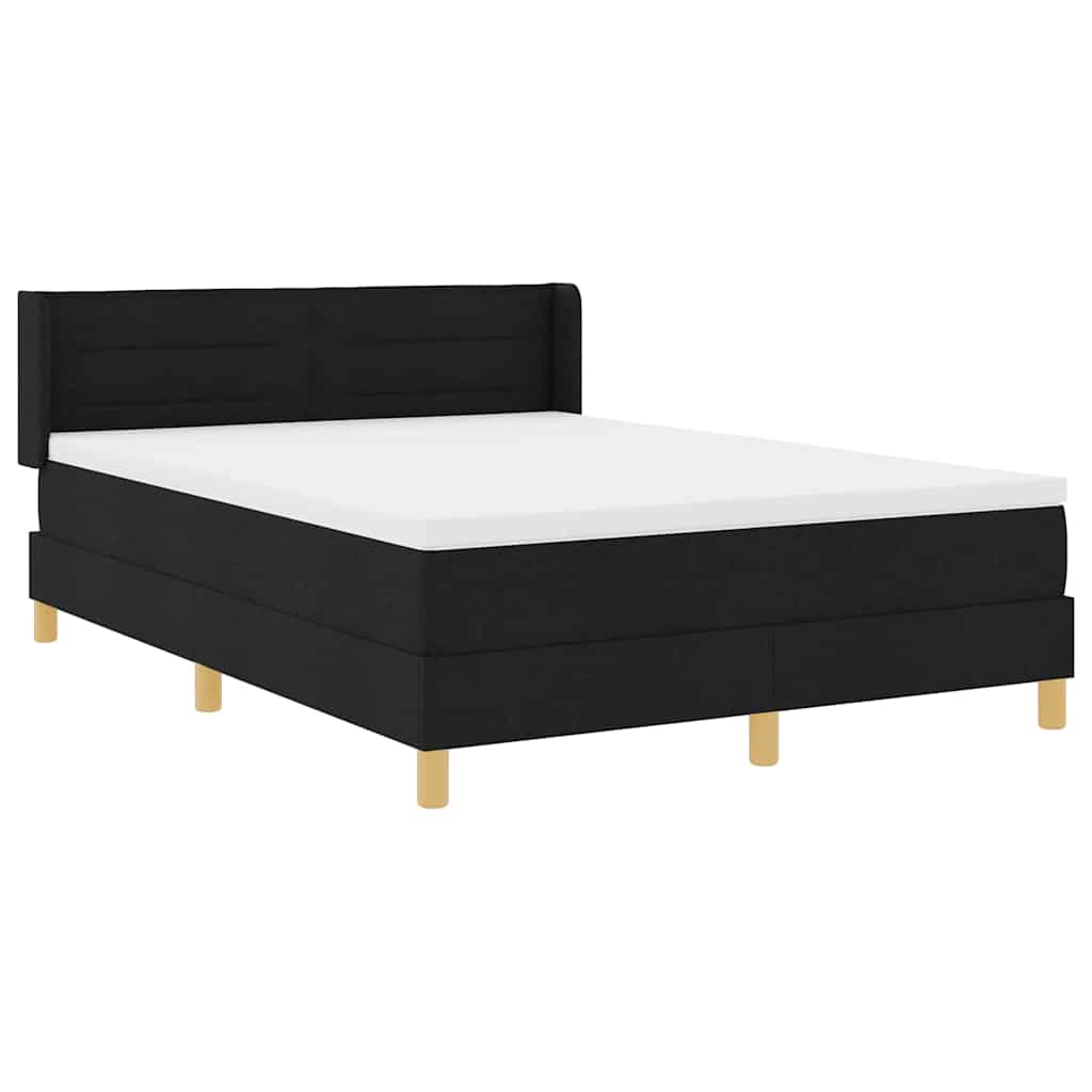 Letto a molle con materasso Nero 190 x 140 cm Tessuto | homemem39