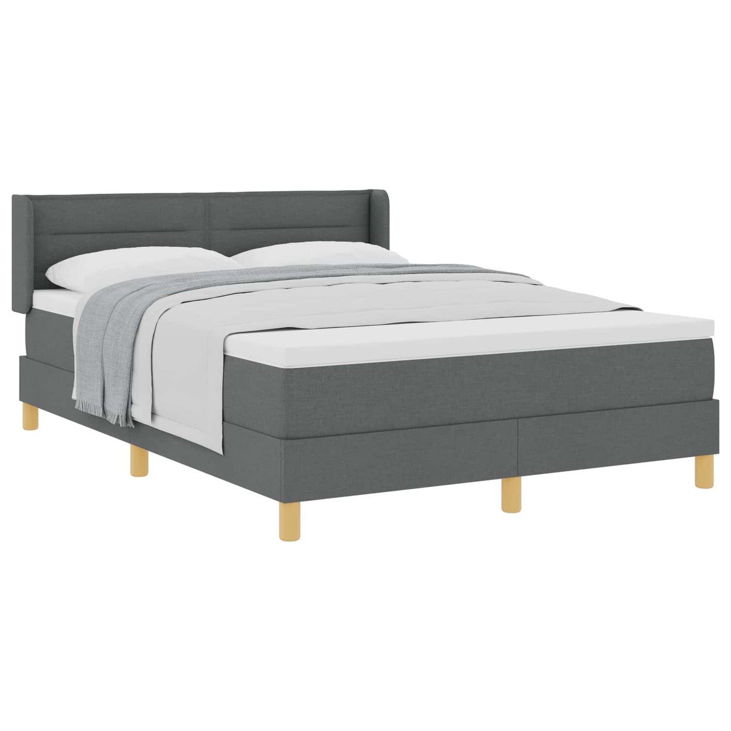 Letto a molle con materasso Grigio scuro 200 x 160 cm Tessuto | homemem39