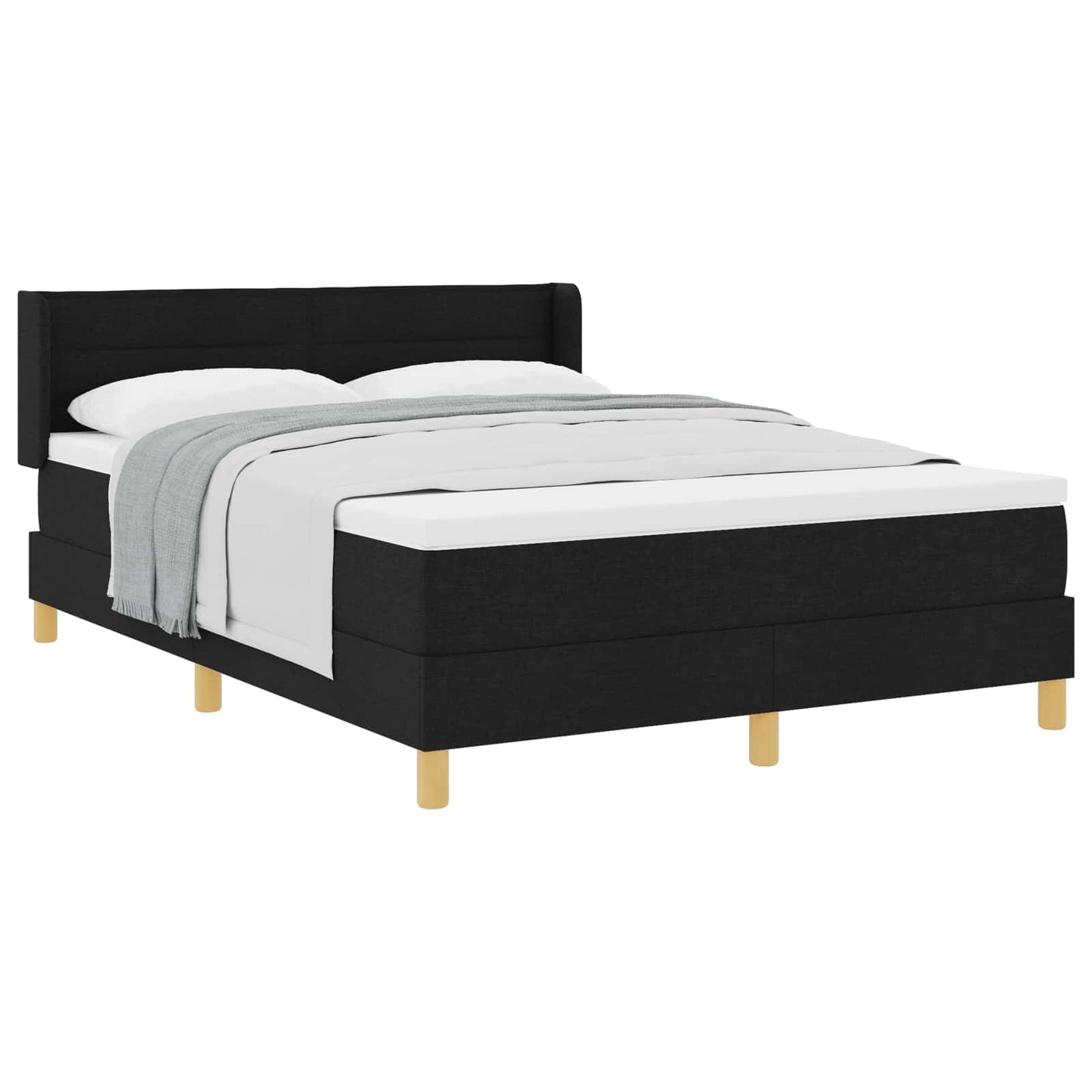 Letto a molle con materasso Nero 200 x 160 cm Tessuto | homemem39