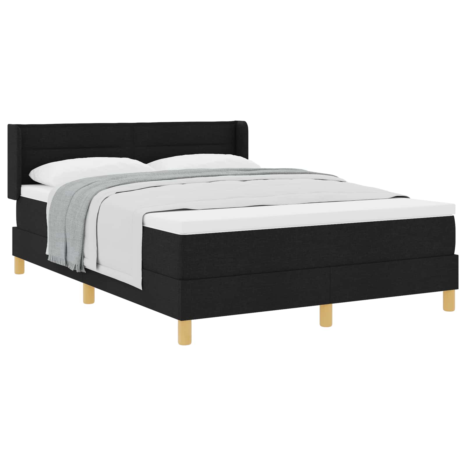 Letto a molle con materasso Nero 200 x 160 cm Tessuto | homemem39