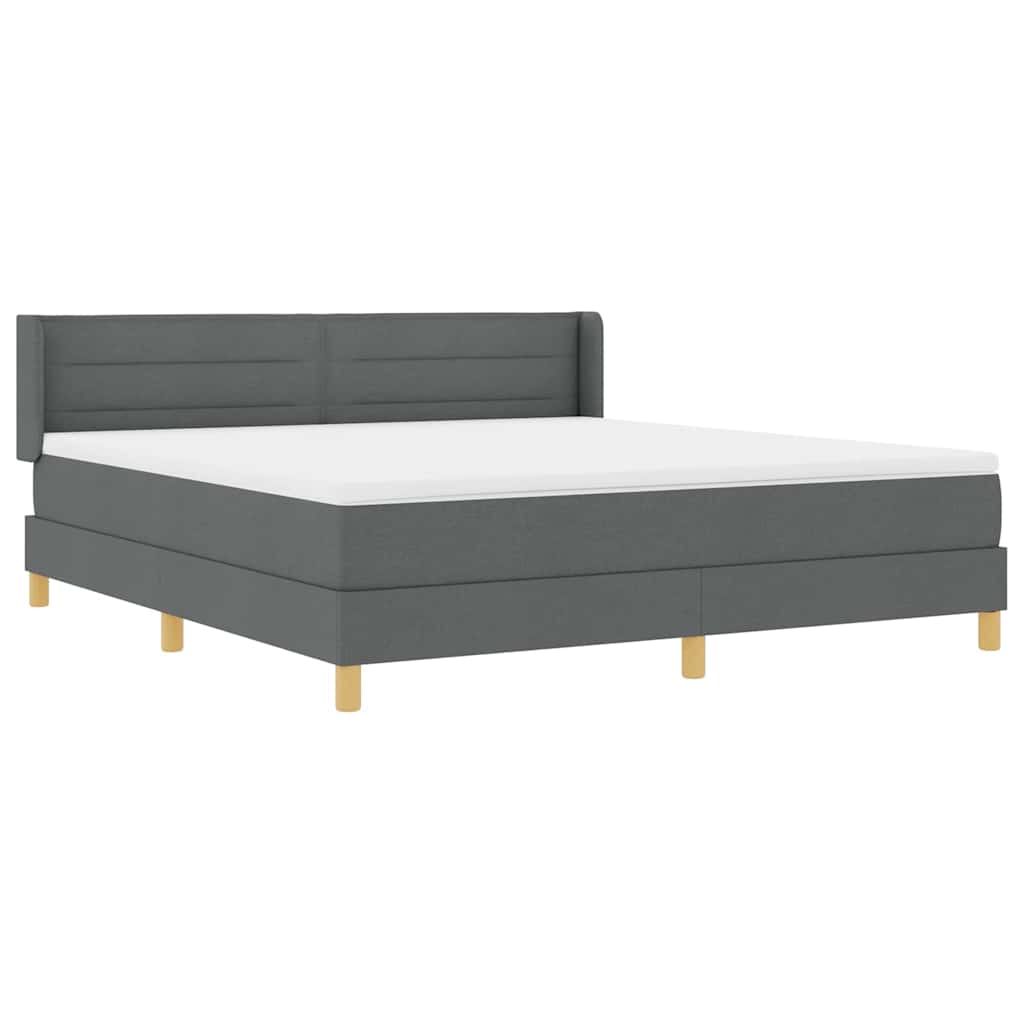 Letto a molle con materasso Grigio scuro 200 x 180 cm Tessuto | homemem39