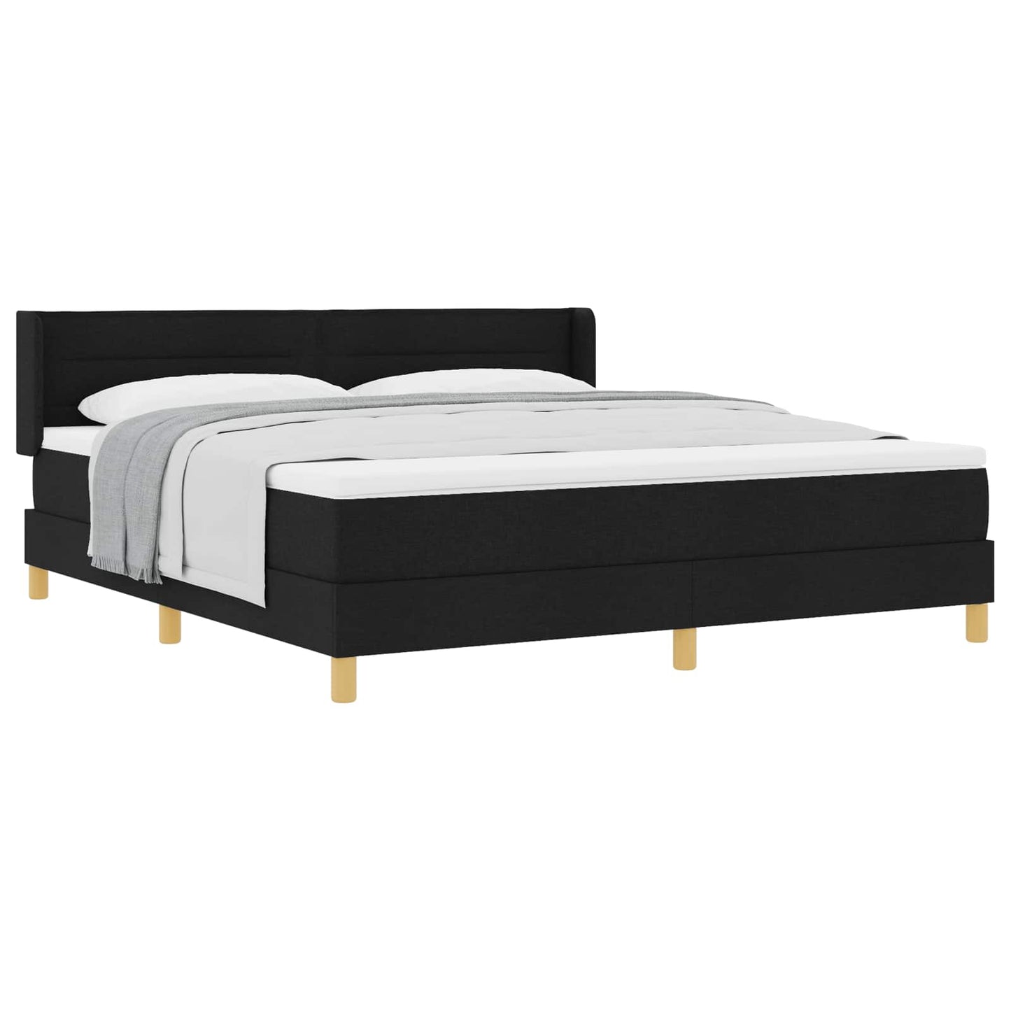 Letto a molle con materasso Nero 200 x 180 cm Tessuto | homemem39