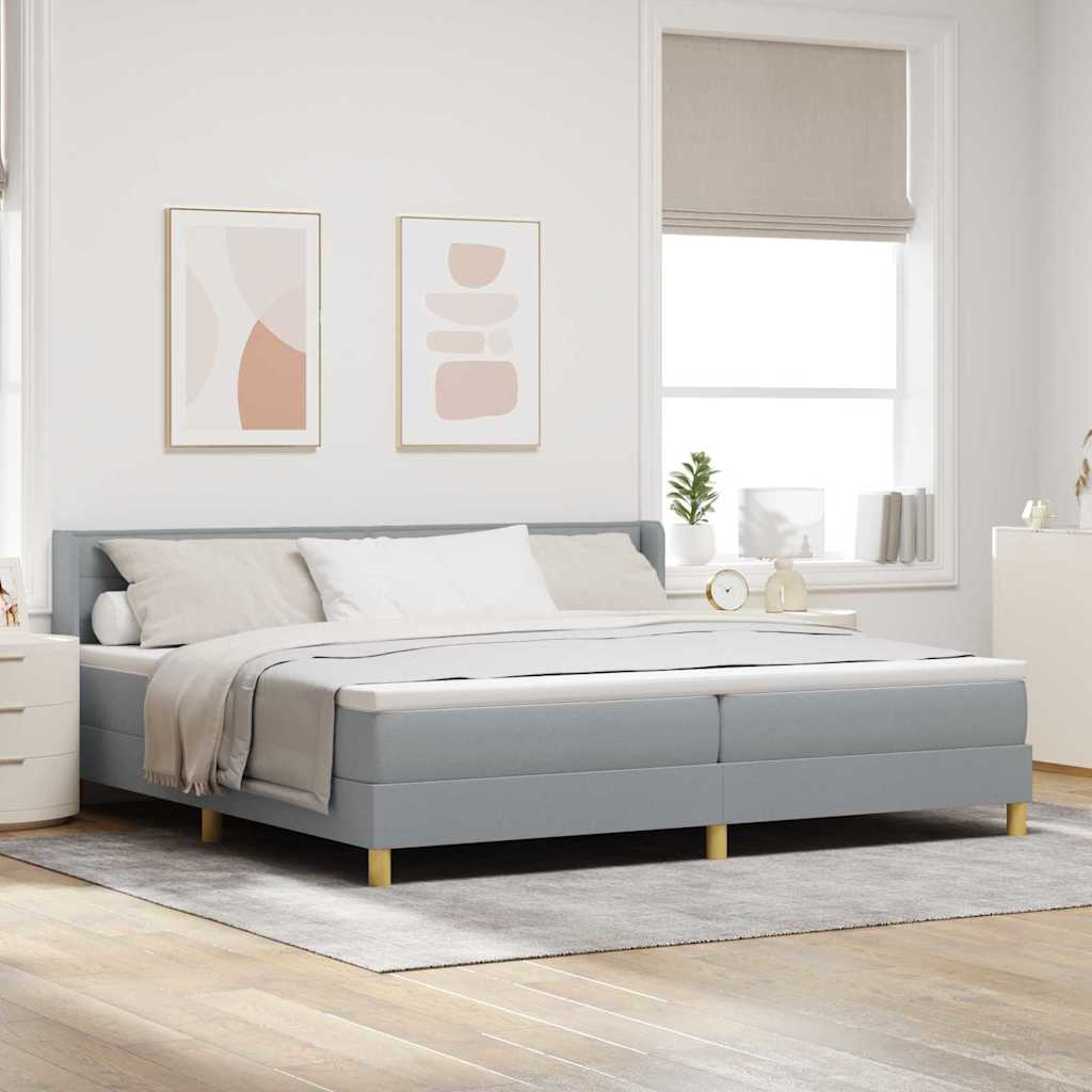 Letto a molle con materasso Grigio chiaro 200 x 200 cm Tessuto | homemem39