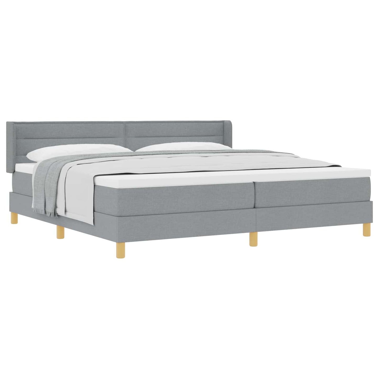 Letto a molle con materasso Grigio chiaro 200 x 200 cm Tessuto | homemem39