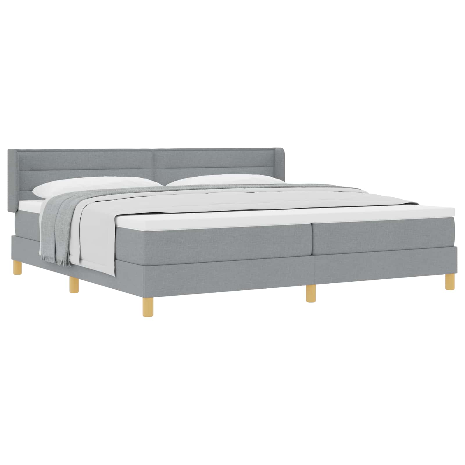 Letto a molle con materasso Grigio chiaro 200 x 200 cm Tessuto | homemem39