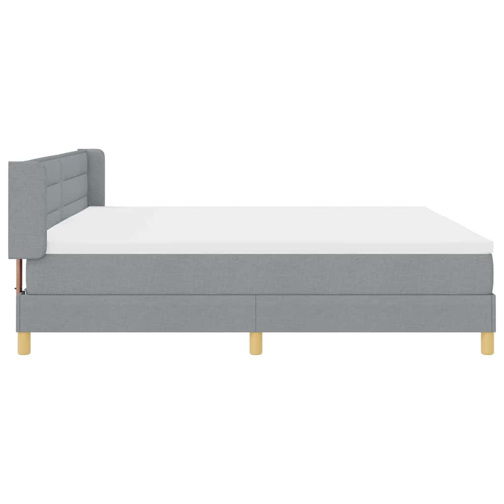 Letto a molle con materasso Grigio chiaro 200 x 200 cm Tessuto | homemem39