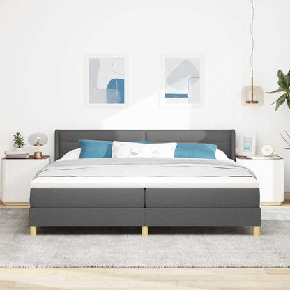 Letto a molle con materasso Grigio scuro 200 x 200 cm Tessuto | homemem39