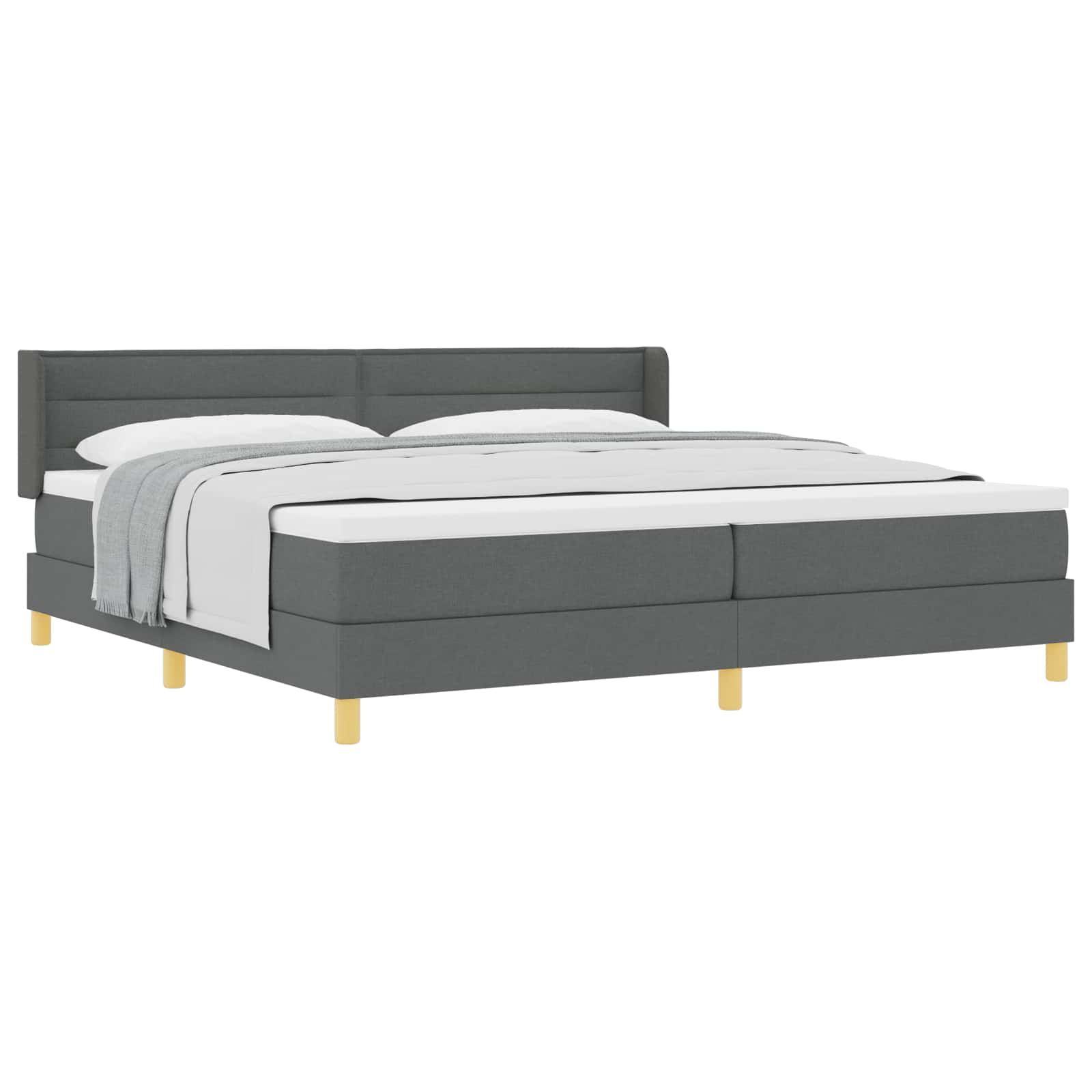 Letto a molle con materasso Grigio scuro 200 x 200 cm Tessuto | homemem39