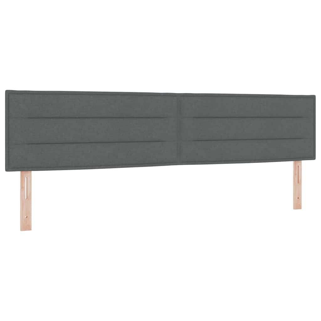 Letto a molle con materasso Grigio scuro 200 x 200 cm Tessuto